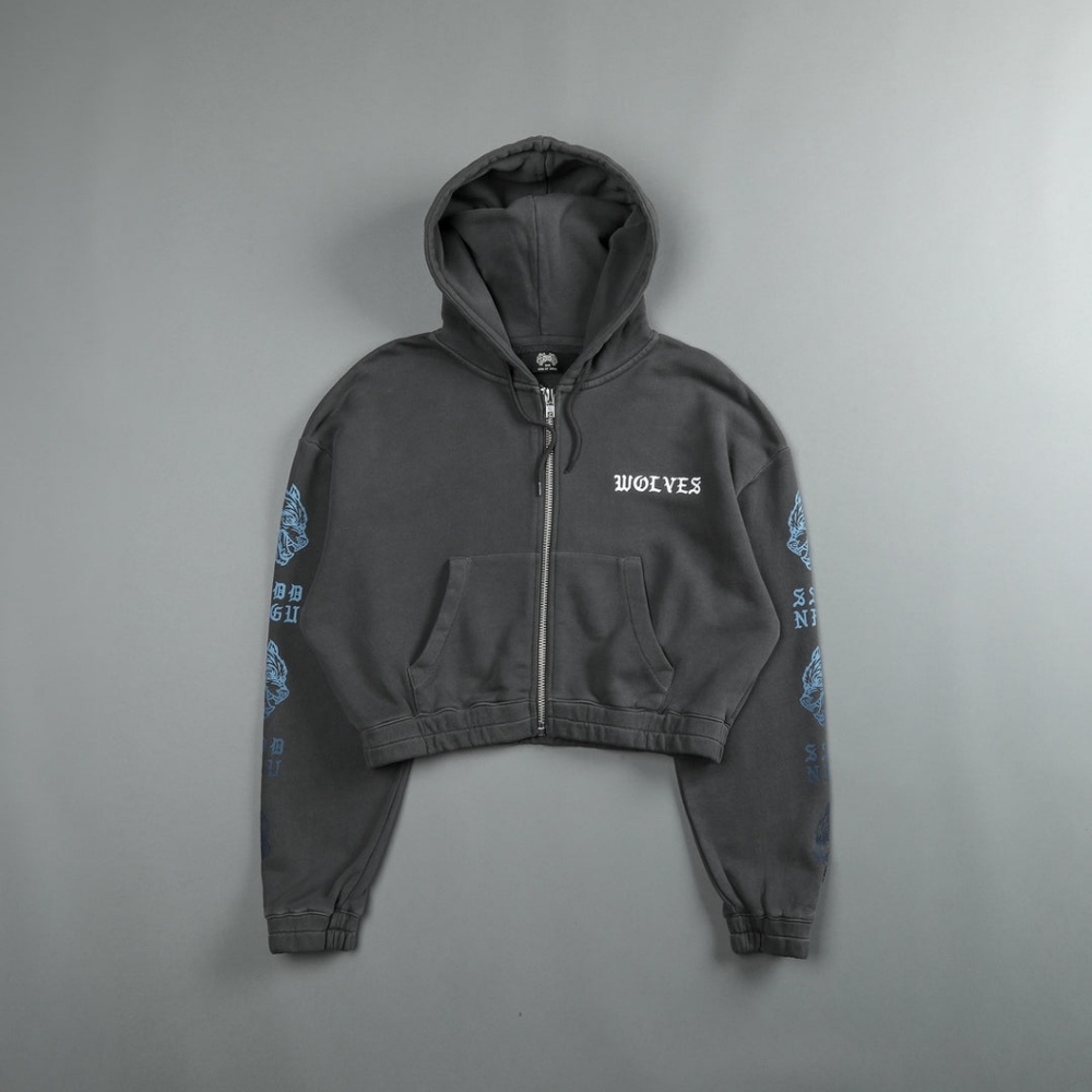 GUARDIAN "CHAMBERS" (CROPPED) ZIP HOODIE IN WOLF GRAY.  - NWT
